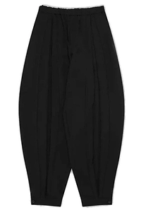 Black Comme Des GarÇOns Elasticated Waistband Pleated Trousers