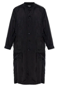 Black Comme Des GarÇOns Long-Sleeved Buttoned Coat