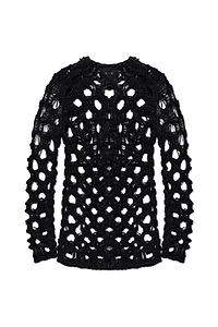 Black Comme Des GarÇOns Open-Knit Knitted Sweater