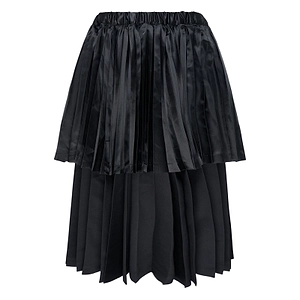 Black Comme Des GarÇOns Layered Pleated Midi Skirt