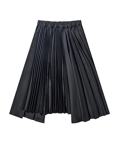 Black Comme Des GarÇOns Pleated Midi Skirt