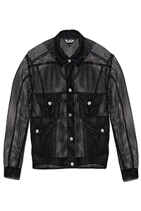 Black Comme Des GarÇOns Mesh Shirt Jacket