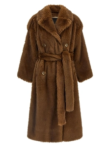B&B Couture Farrah Belted Faux Fur Coat