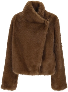 B&B Couture Faux-Fur Straight Hem Coat