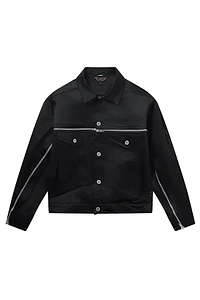 Black Comme Des GarÇOns Zip Detailed Button-Up Jacket