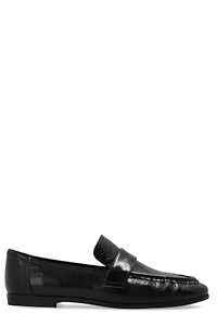 Black Suede Studio Arrow Penny Flat Shoes