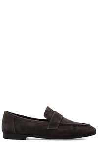 Black Suede Studio Arrow Penny Loafers