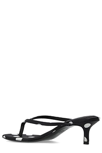 Black Suede Studio Tash 50 Polka Dot Mules