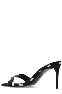 Black Suede Studio Naomi 80 Polka Dot Mules