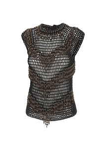 Bless Amaranto Beaded Crochet Top