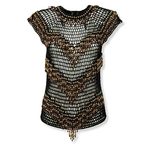 Bless Amaranto Beaded Crochet Top