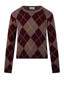 Be You Argyle Crew Neck Knitted Sweater