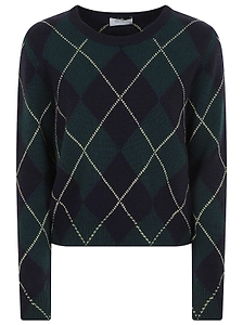 Be You Argyle Crew-Neck Knitted Sweater