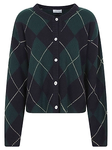 Be You Argyle Cashmere Cardigan
