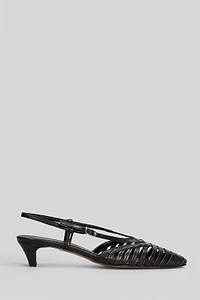 Bianca Di Caged-Design Slingback Buckled Pumps