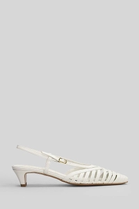 Bianca Di Caged-Design Slingback Buckled Pumps