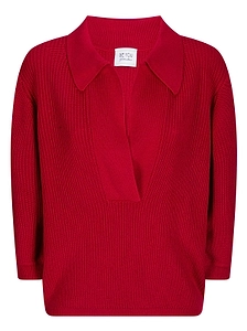 Be You Coste Ribbed Polo Knitted Top