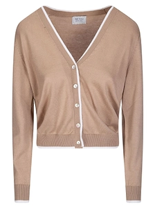 Be You Contrast Trim V-Neck Cardigan