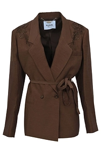 Blugirl Embroidered Belted Blazer