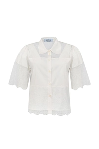 Blugirl Lace Panel Buttoned Top