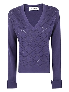 Blugirl Rhombus V-Neck Sweater