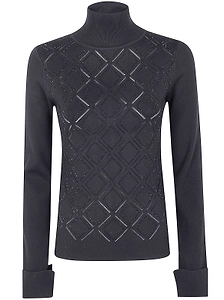 Blugirl Rhombus Pattern High Neck Knitwear