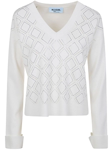 Blugirl Studded V-Neck Knitted Sweater