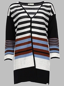 Beatrice B Striped Longline Cardigan