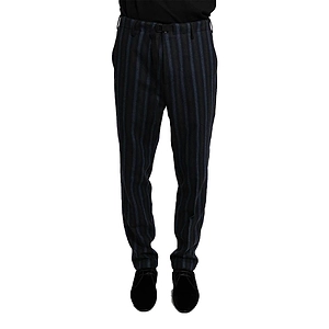 Beaucoup Striped Buckled Belt Trousers