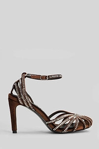 Bibi Lou High Stiletto Heel Embellished Cage Sandals
