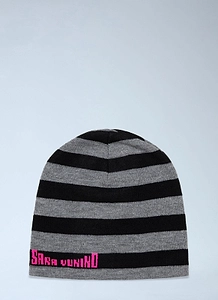 B.Eautiful Striped Heart Knit Beanie Hat