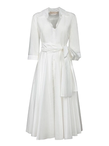 Blanca Vita Belted Sheer Shirt Dress