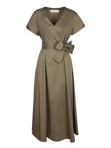 Blanca Vita Belted V-Neck Dress