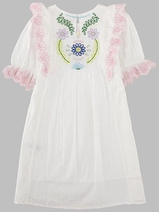 Bellerose Kids Embroidered Ruffled Dress