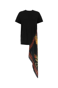 Blumarine Asymmetric Printed Crewneck T-Shirt