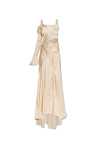 Blumarine Asymmetric Satin Maxi Dress