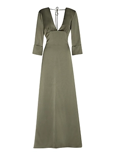 Blanca Vita Bow-Back Satin Long Dress