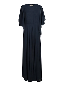 Blanca Vita Butterfly-Sleeve Belted Dress