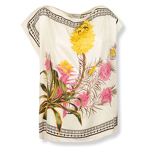Blumarine Botanical Print Twill Top