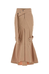 Blumarine Canvas Panelled Long Skirt