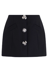 Blumarine Crystal-Button Mini Skirt