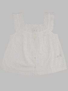 Bellerose Kids Ruffled Eyelet Tank Top