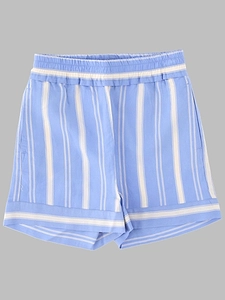 Bellerose Kids Striped Elastic-Waist Shorts
