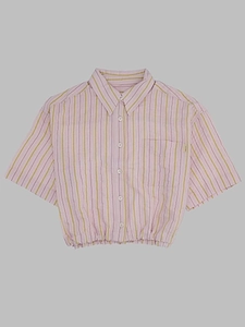 Bellerose Kids Striped Cropped Shirt