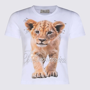 Blumarine Cub Print Rhinestone T-Shirt