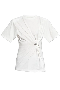 Blumarine Dolphin Plaque Gathered T-Shirt