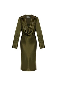 Blumarine Draped Satin Midi Dress