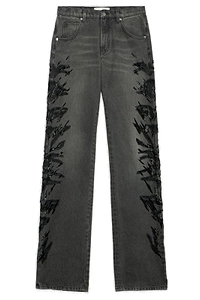 Blumarine Embellished Straight Leg Jeans