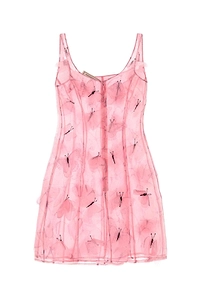 Blumarine Embroidered Tulle Mini Dress