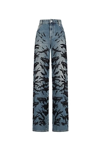 Blumarine Embroidery Wide Leg Jeans